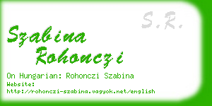 szabina rohonczi business card